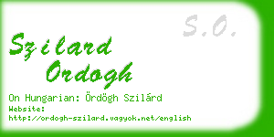 szilard ordogh business card